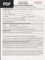 Election Voter Complaint Form: State of California