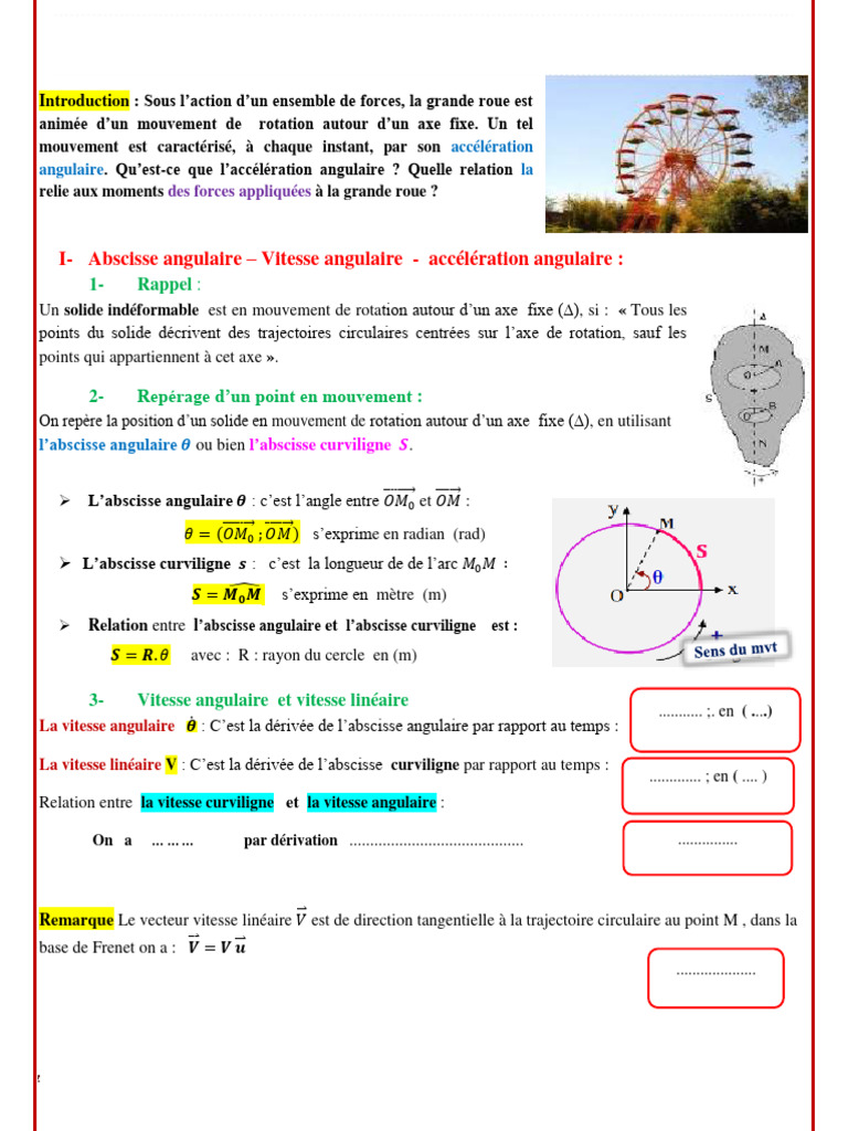 Mouvement de rotation et accélération | PDF | Mouvement de rotation ...