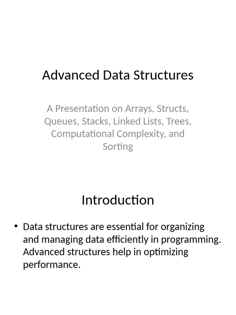 Advanced Data Structures Presentation With Diagrams | PDF