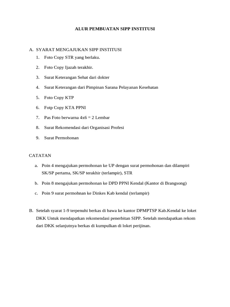 Alur Pembuatan Sipp Institusi Revisi | PDF