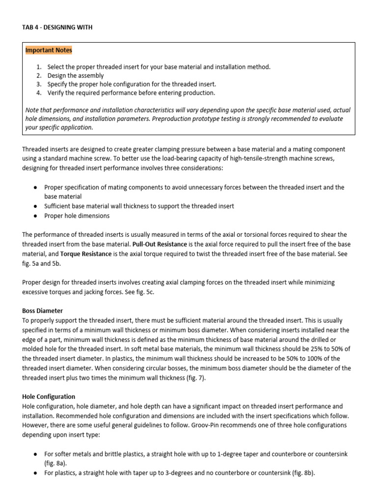 Designing Threaded Inserts for Performance | PDF | Mechanical Engineering