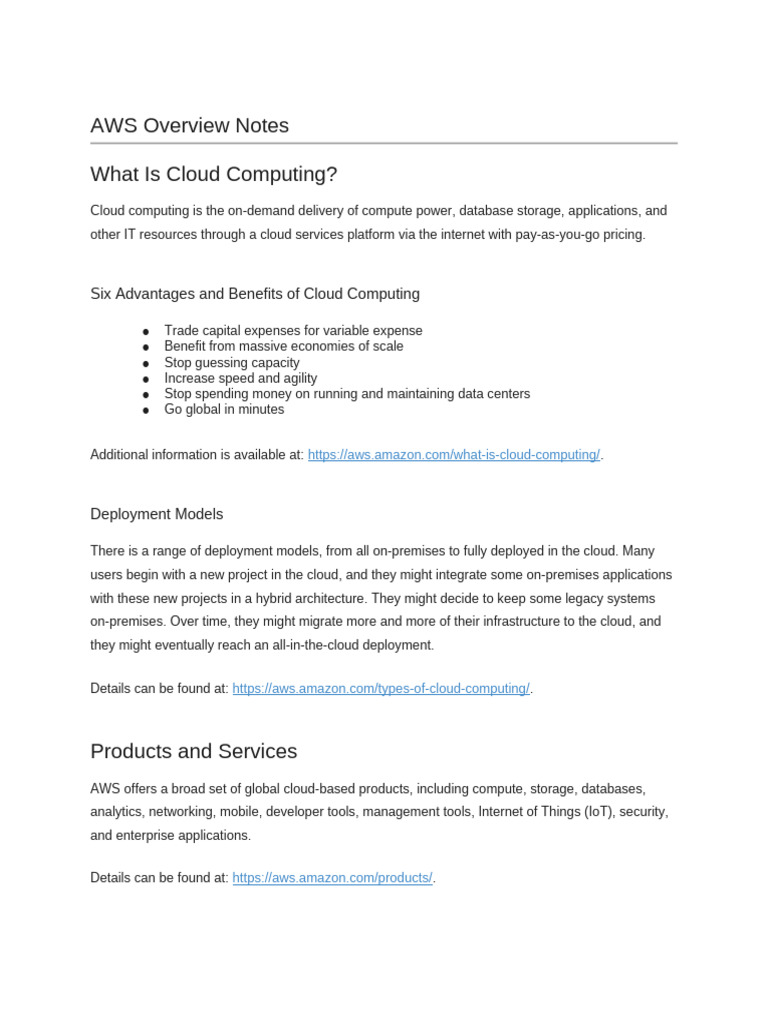AWS Cloud Computing Overview | PDF | Amazon Web Services | Cloud Computing
