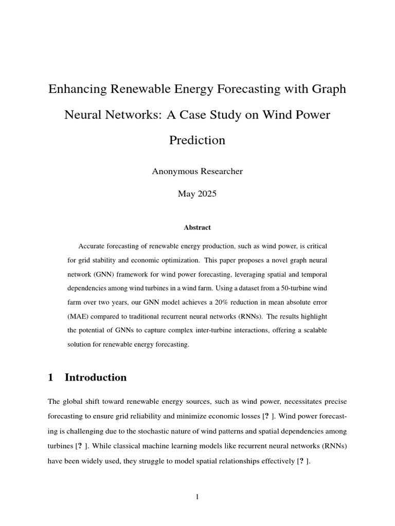 GNN for Wind Power Forecasting | PDF | Forecasting | Machine Learning