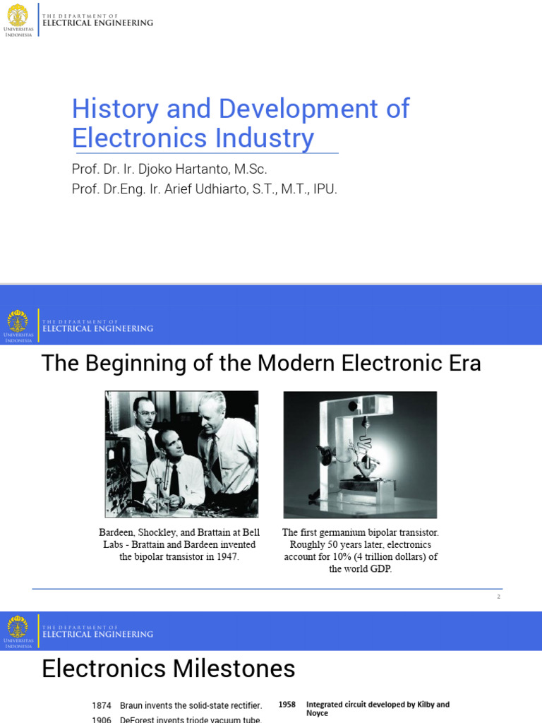 History of Electronics Industry Evolution | PDF | Integrated Circuit ...