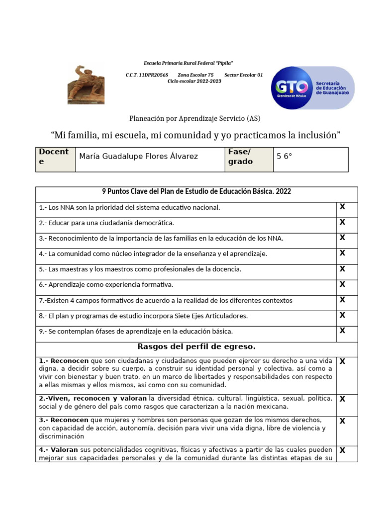 Planeación Inclusiva Mayo 2025 | PDF | Inclusión (Educación) | Aprendizaje