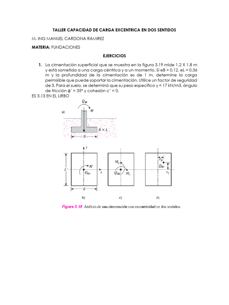 Carga Permisible en Cimentación Excéntrica | PDF