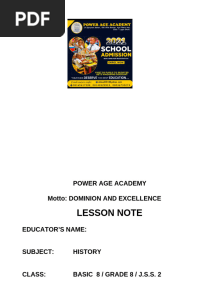 History JSS2 3rd term Note