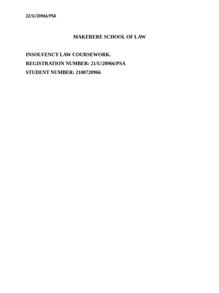 My Insolvency Course Work+ | PDF | United Kingdom Insolvency Law ...