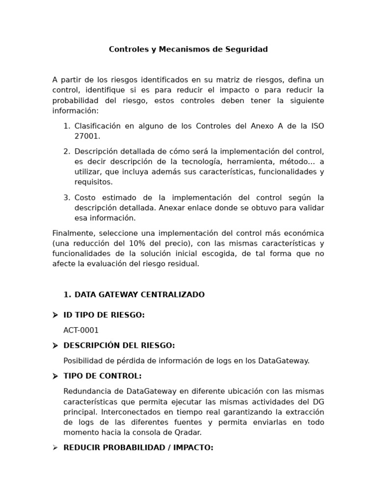 Controles de Seguridad ISO 27001 | PDF | Computación en la nube ...