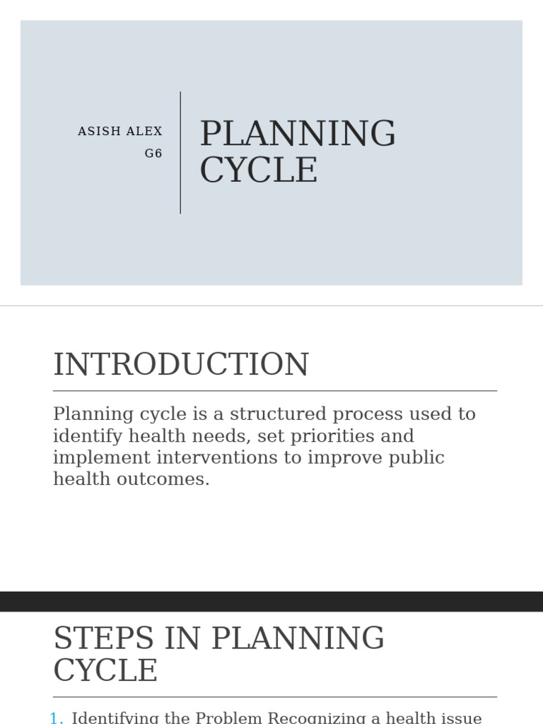 Planning Cycle | PDF