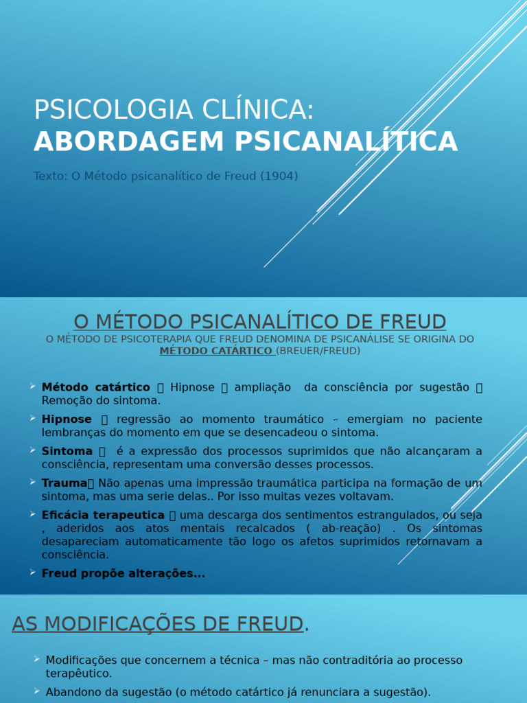 Método Psicanalítico de Freud: Terapia e Técnica | PDF | Sigmund Freud ...