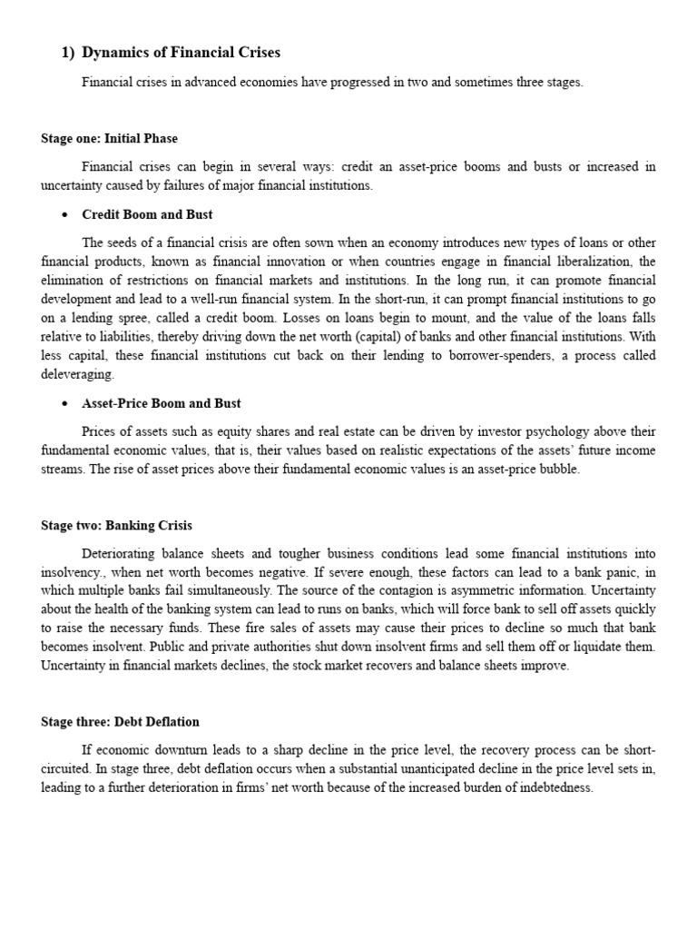 Stages of Financial Crisis Explained | PDF | Financial Crises | Banks