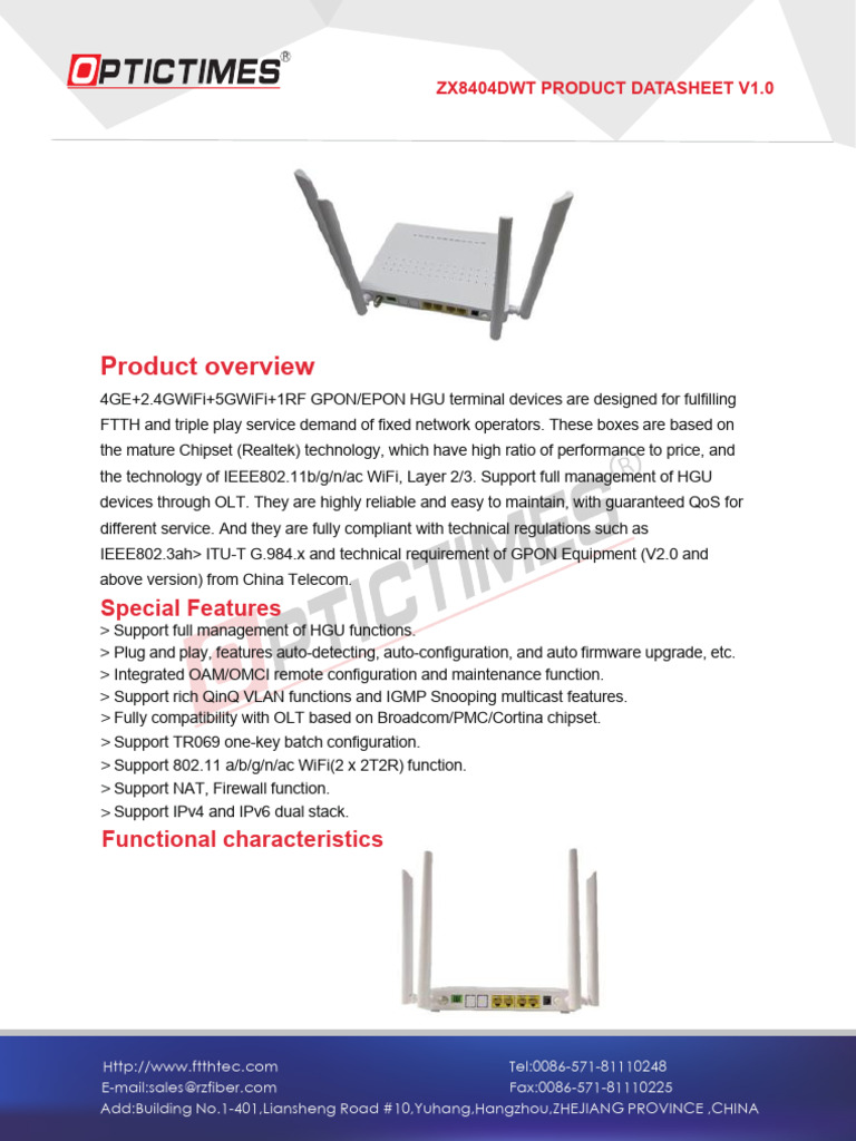 （润州）ZX8404DWT DataSheet | PDF | I Pv6 | Network Protocols