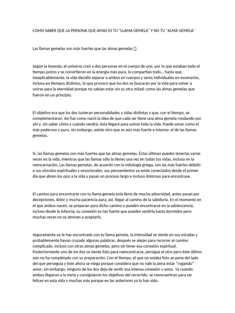 Como Saber Que La Persona Que Amas Es Tu | PDF | Alma | Alma gemela