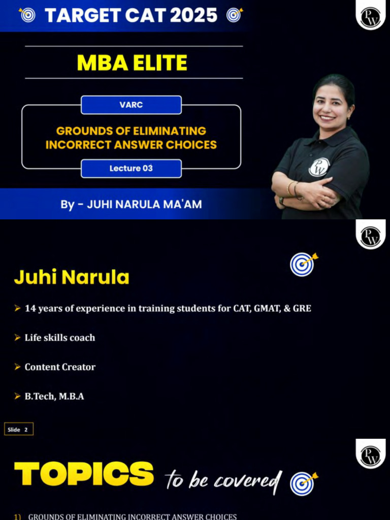 VARC II 03 - Class Notes - MBA Elite 2025 (CAT + OMETS) | PDF