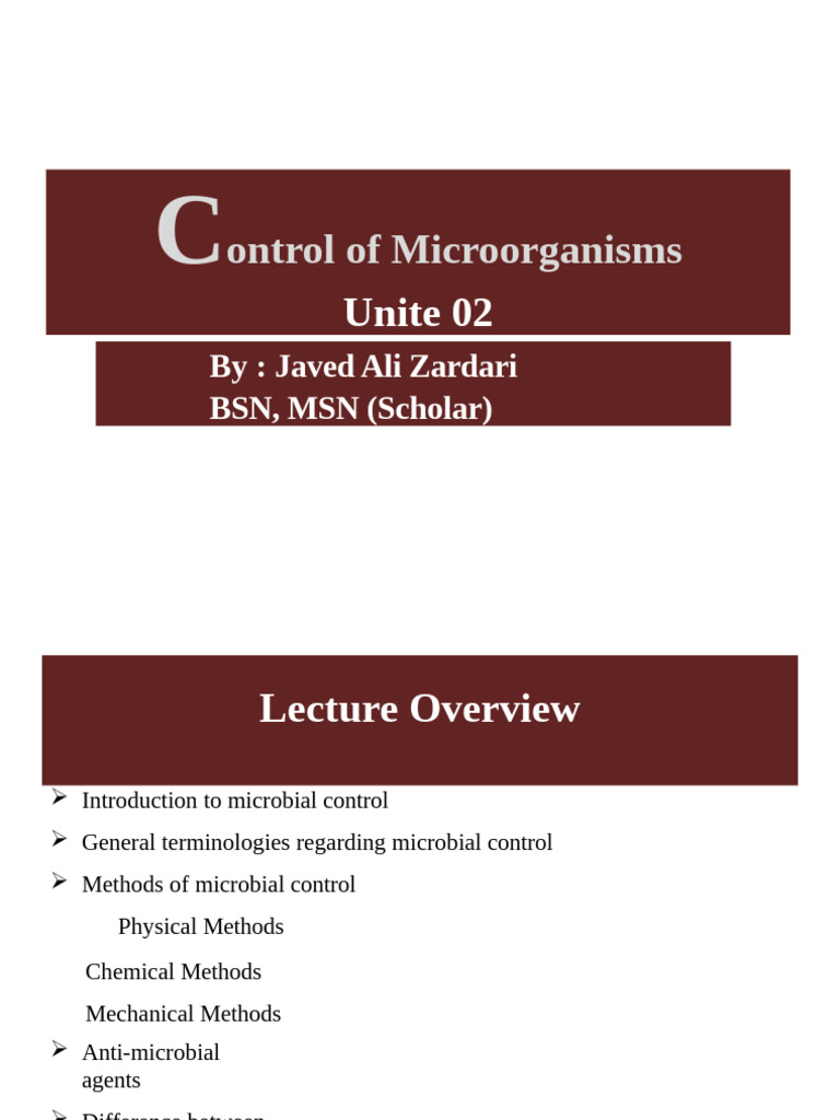 Microbial Control Methods Explained | PDF | Disinfectant ...