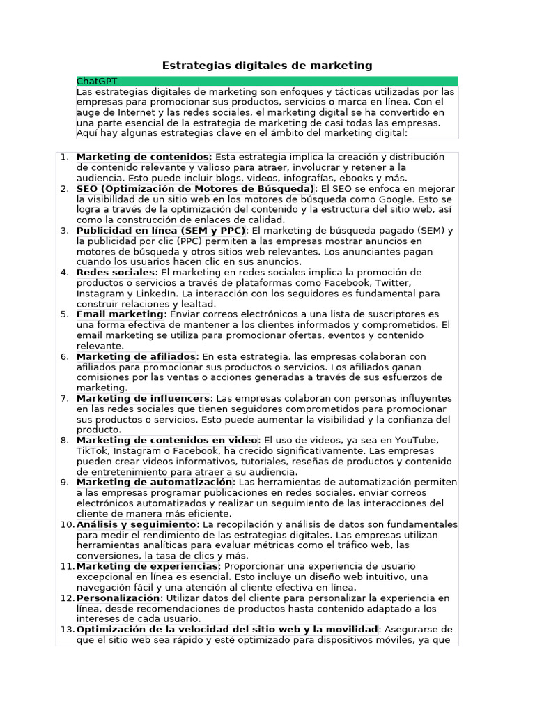 Estrategias Clave de Marketing Digital | PDF | Publicidad digital ...