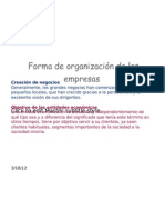 Forma de Organizacion de Los Negocios