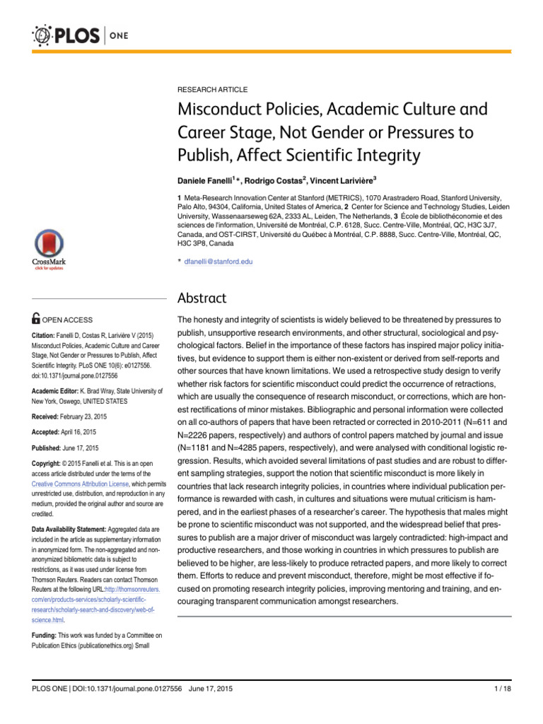 Factors Influencing Scientific Integrity | PDF | Bias | Statistical ...