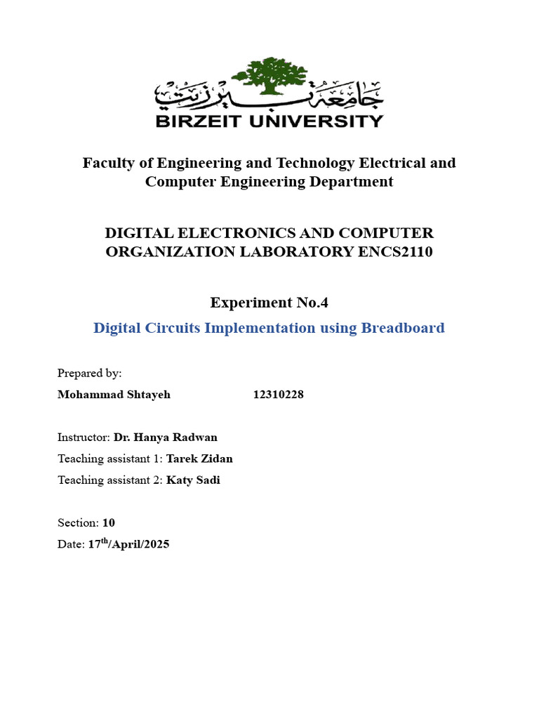 Report2 Exp4 | PDF | Logic Gate | Electrical Engineering