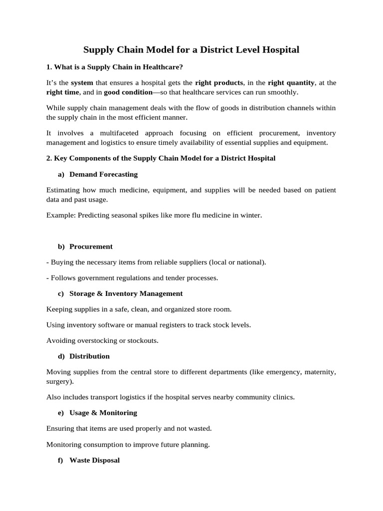 Supply Chain Management in Indian Hospitals | PDF | Supply Chain ...