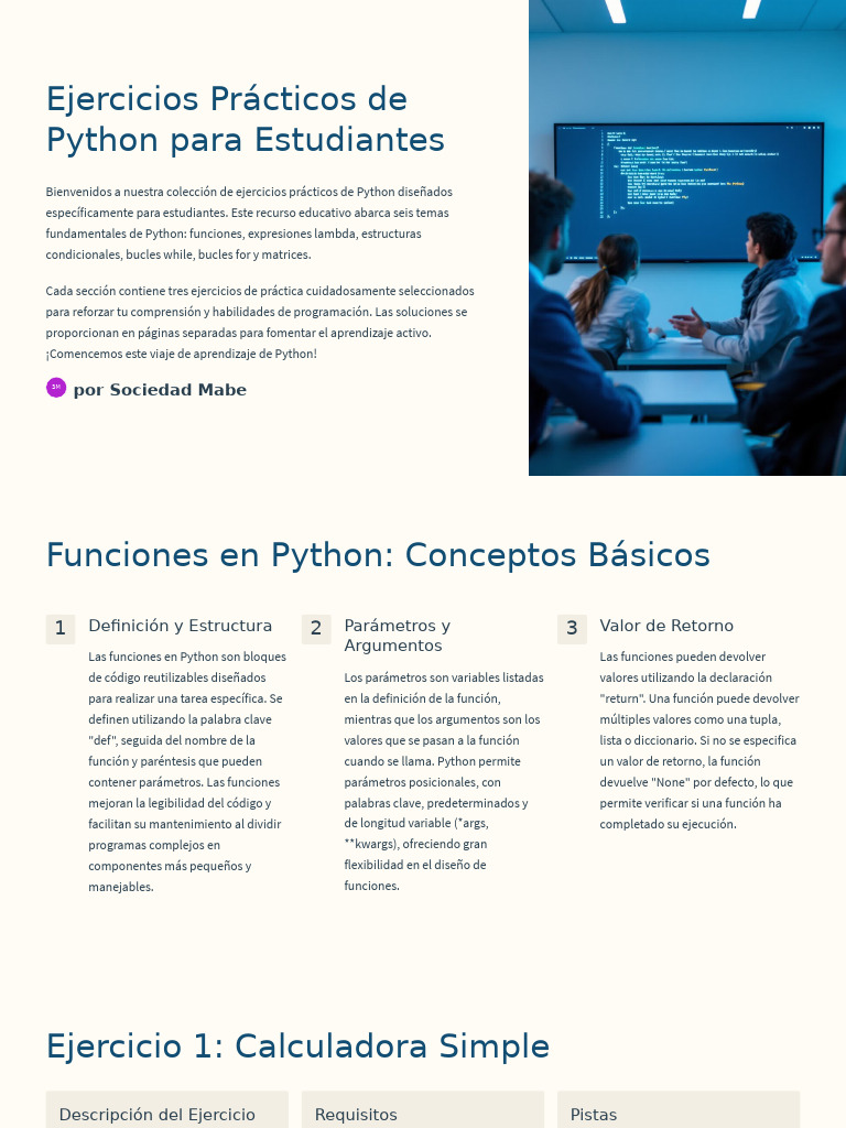 Ejercicios Prácticos de Python para Estudiantes | PDF | Python ...