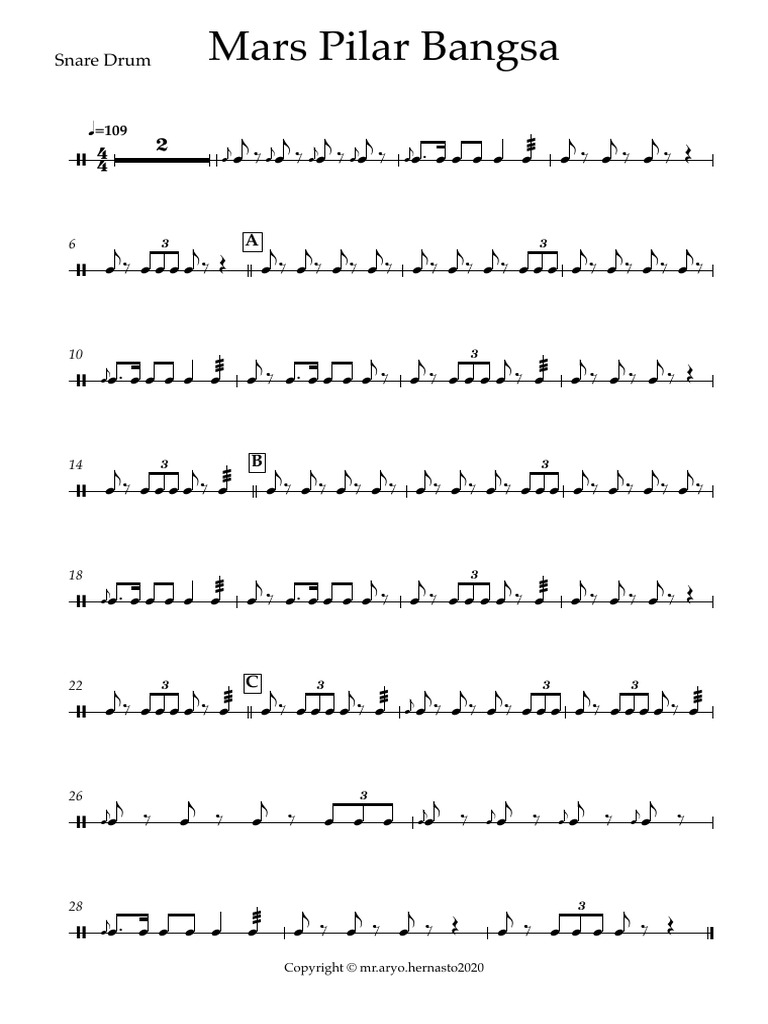 Mars Pilar Bangsa - Snare | PDF