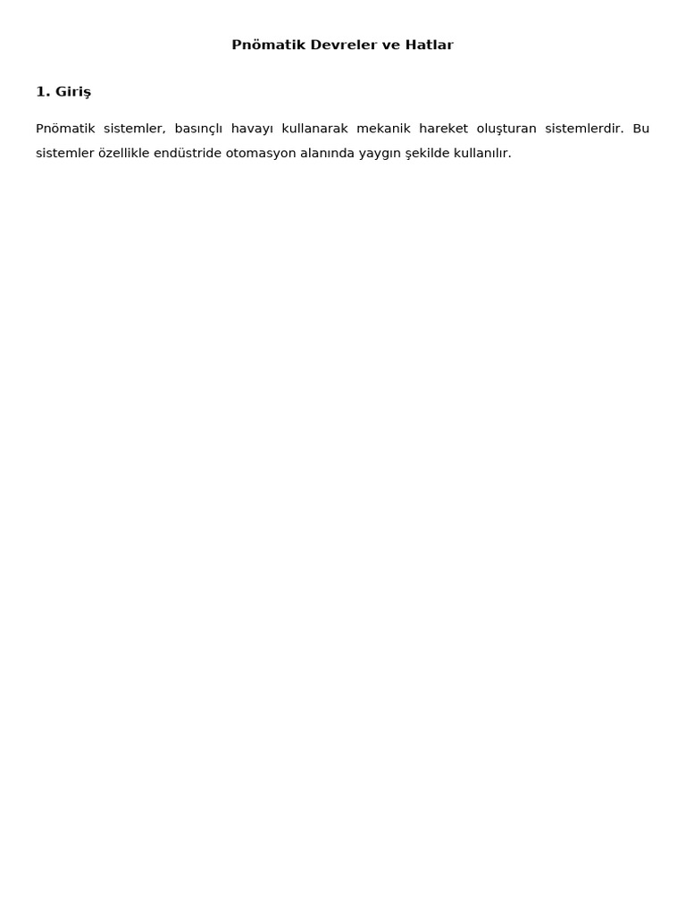 Pnomatik Devreler Ve Hatlar | PDF