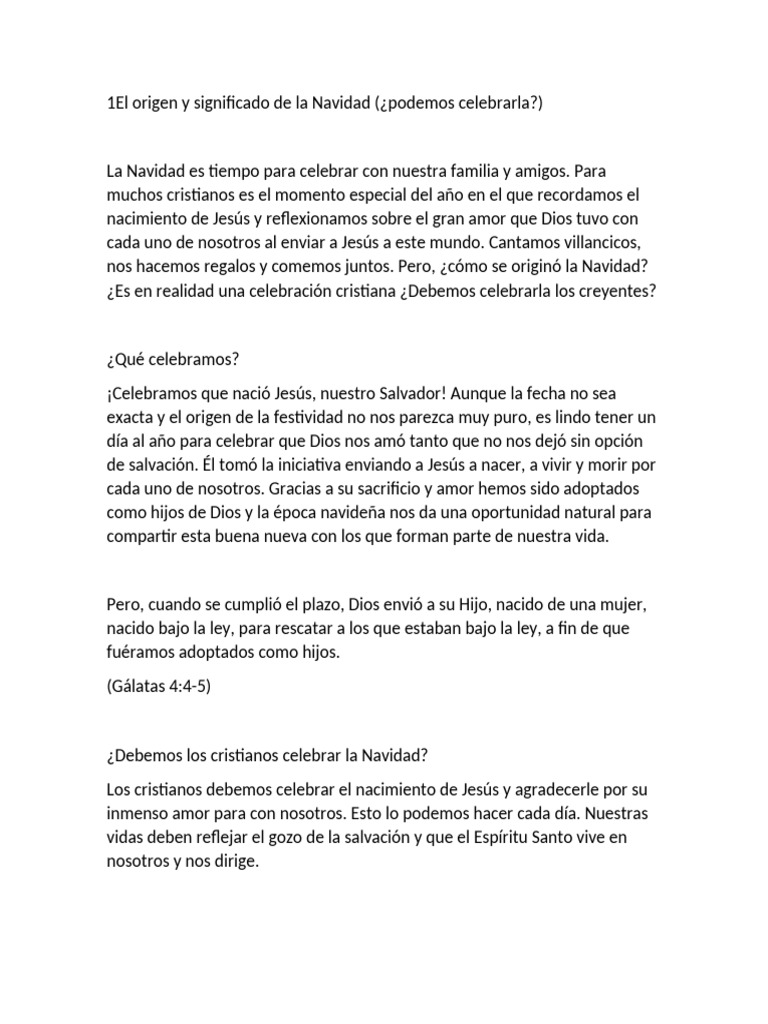 1el Origen y Significado de La Navidad | PDF | Natividad De Jesus | Jesús