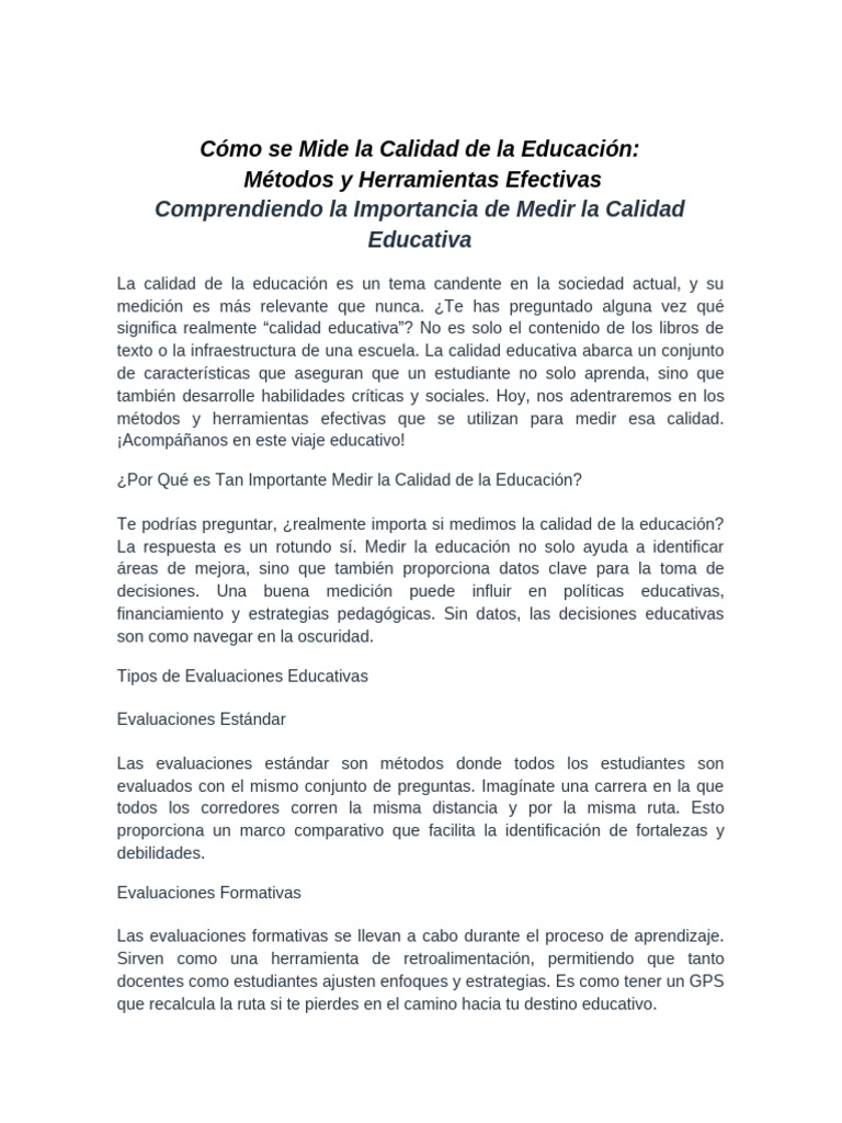 4.2 Medición de La Calidad Educativa | PDF | Enseñando | Evaluación