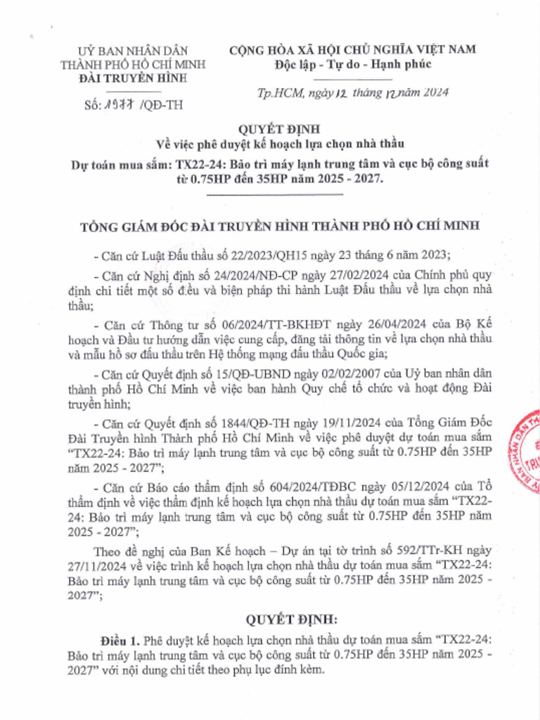 7. Quyết định về việc phê duyệt kế hoạch lựa chọn nhà thầu | PDF
