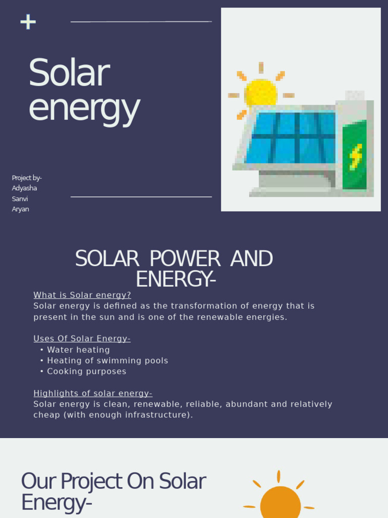 Solar Energy Project Class8 | PDF
