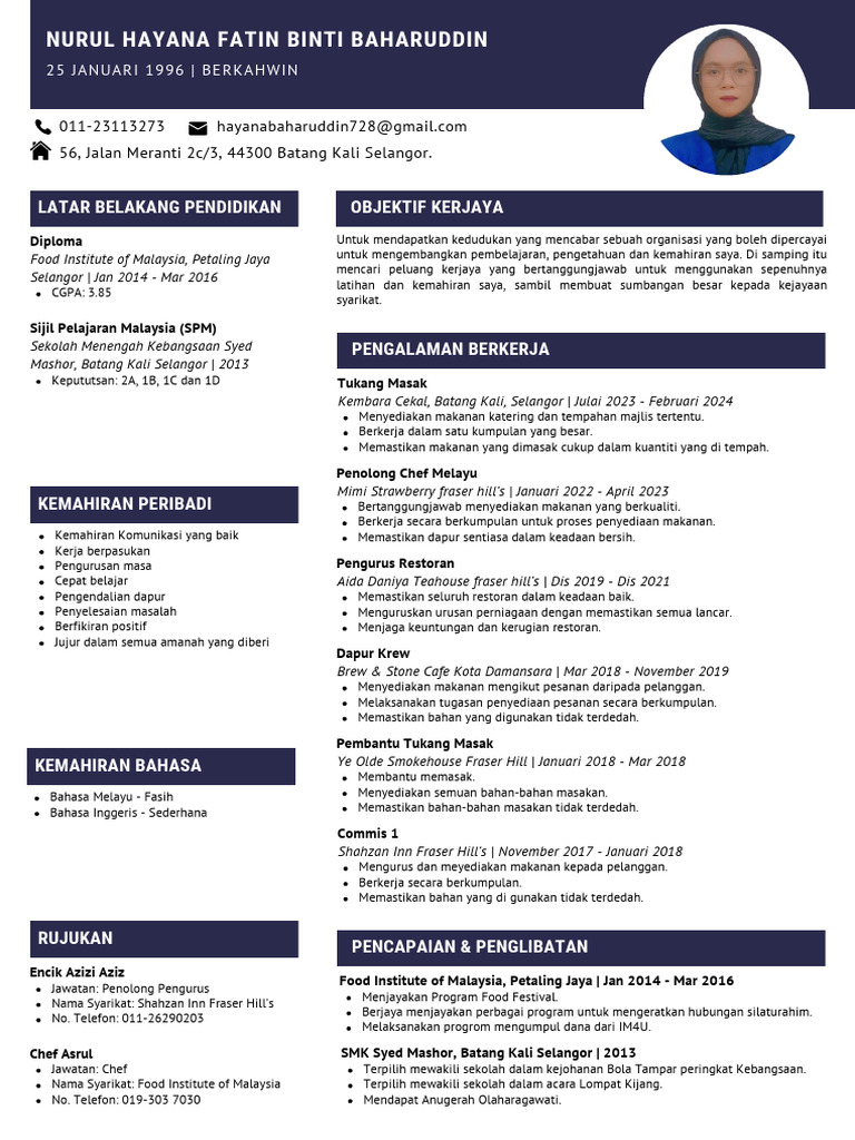 Resume Nurul Hayana Fatin Binti Baharuddin | PDF