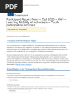 Erasmus+ Participant Report 2024 | PDF | Learning | Skill