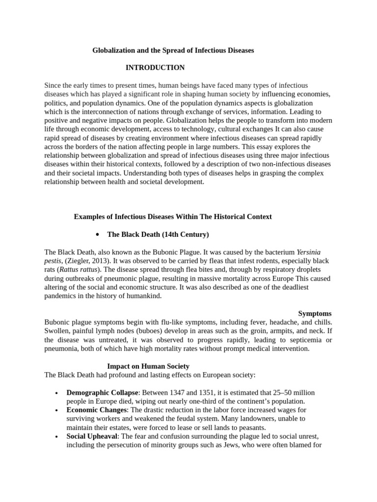 CN135238 - Globalization and The Spread of Infectious Diseases | PDF ...