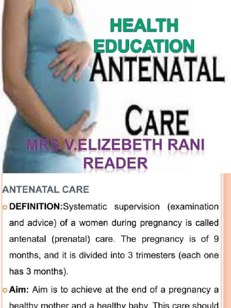 Health Education On Antenatal Care | PDF