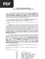 June 2005 PART 2 (Surnames from D to I) National Licensure Examination for Registered Nurses NLE-RN Board of Nursing BON Examination Results Released in 11 Working Days Professional Regulation Commission PRC Republic of the Philippines 