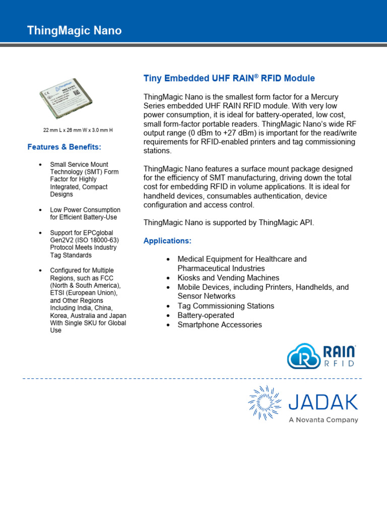 Rfid Reader | PDF | Radio Frequency Identification | Mobile Device