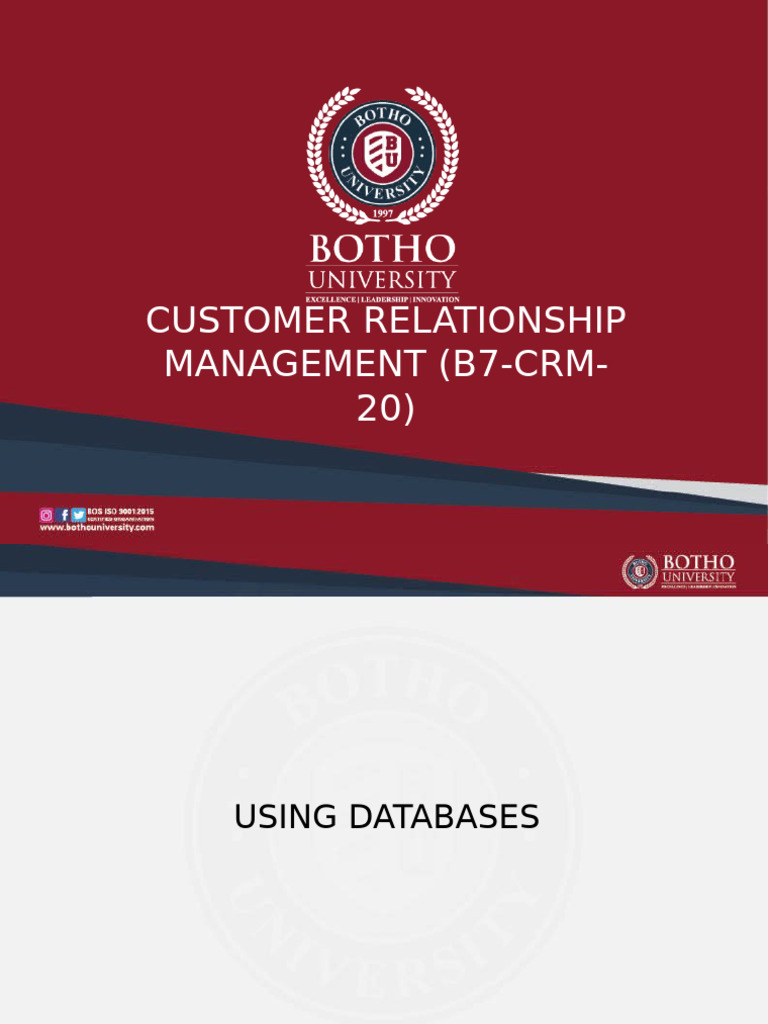 CRM L4A Using Databases | PDF | Databases | Customer Relationship ...