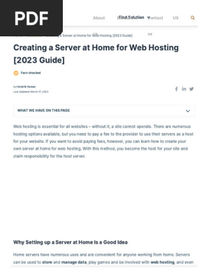 How to Host Your Own Web Server Pdf  