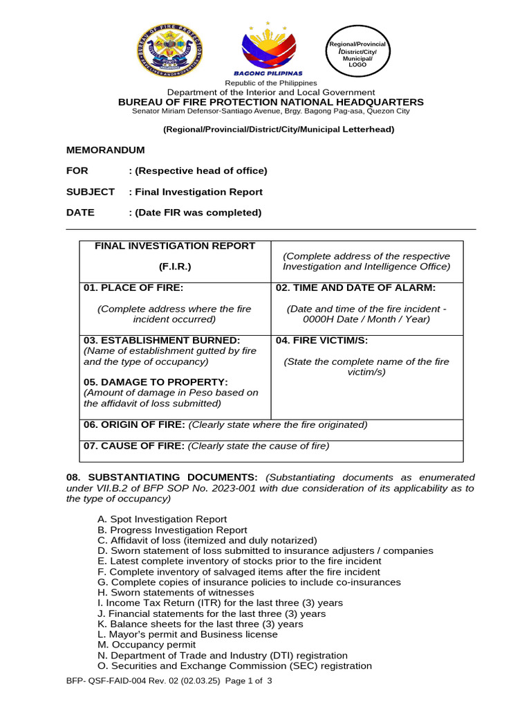 Final Investigation Report Template | PDF | U.S. Securities And ...