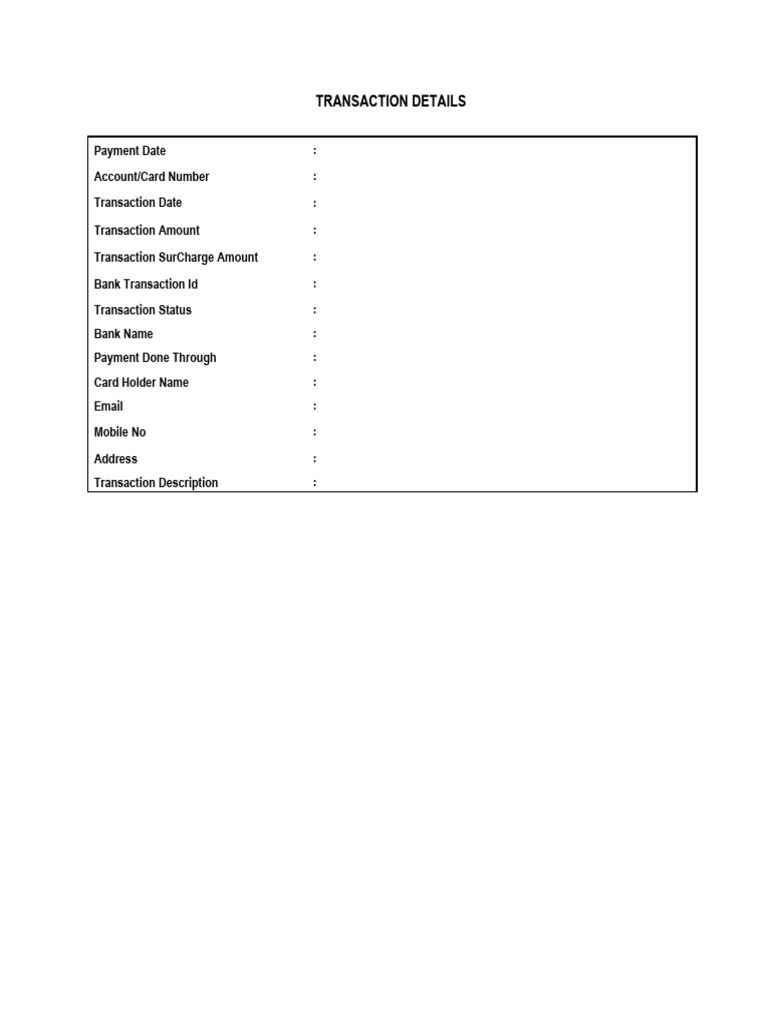 Transaction Details and Payment Summary | PDF