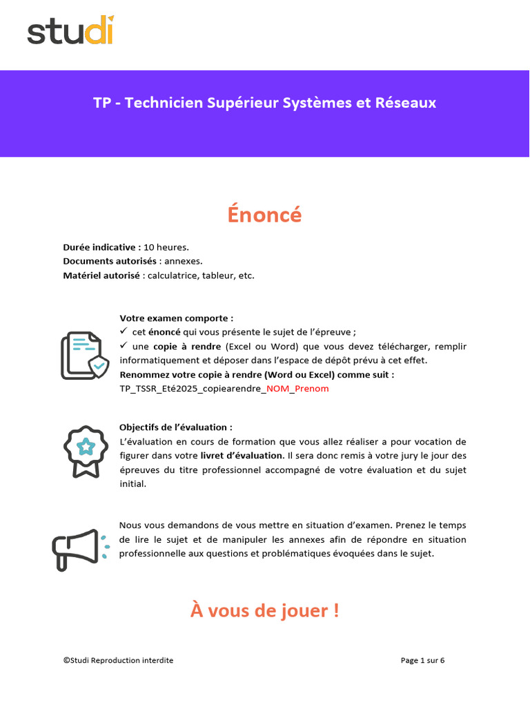 TP TSSR : Gestion d'infrastructure IT | PDF | Serveur (Informatique ...