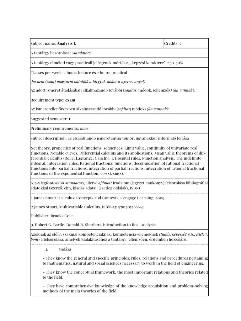 Course Descriptions Mechanical Engineering BSC | PDF | Chemistry ...