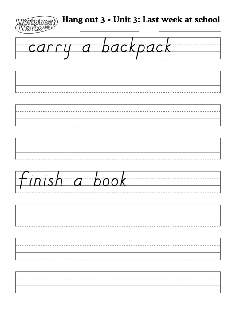 Last Week at School Worksheet | PDF