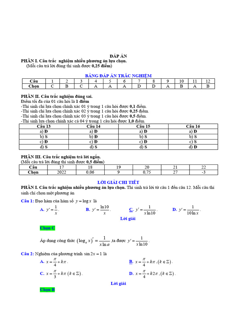 11 - de 3 - Dap An | PDF