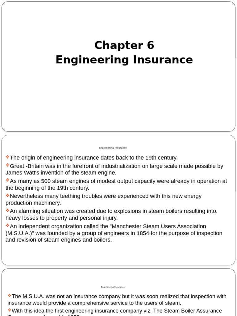 Engineering Insurance Overview | PDF | Insurance | Boiler