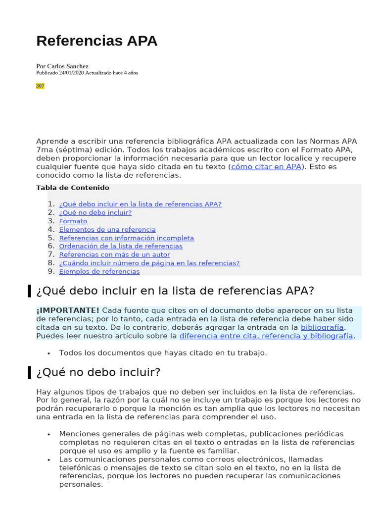 Guía de Referencias APA 7ª Edición | PDF | Estilo apa | Bibliografía