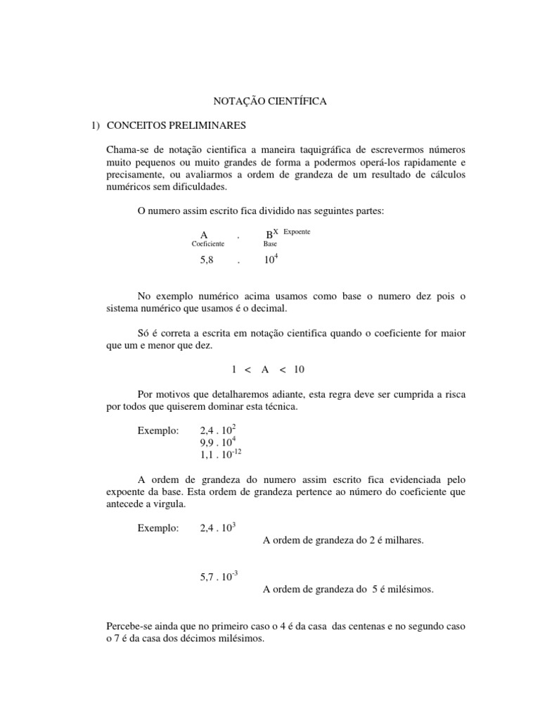 Conversão de Notação Científica para Notação Decimal - Exemplos