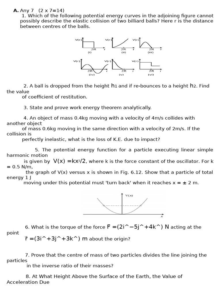 Physics Problems on Energy and Collisions | PDF | Collision | Physics